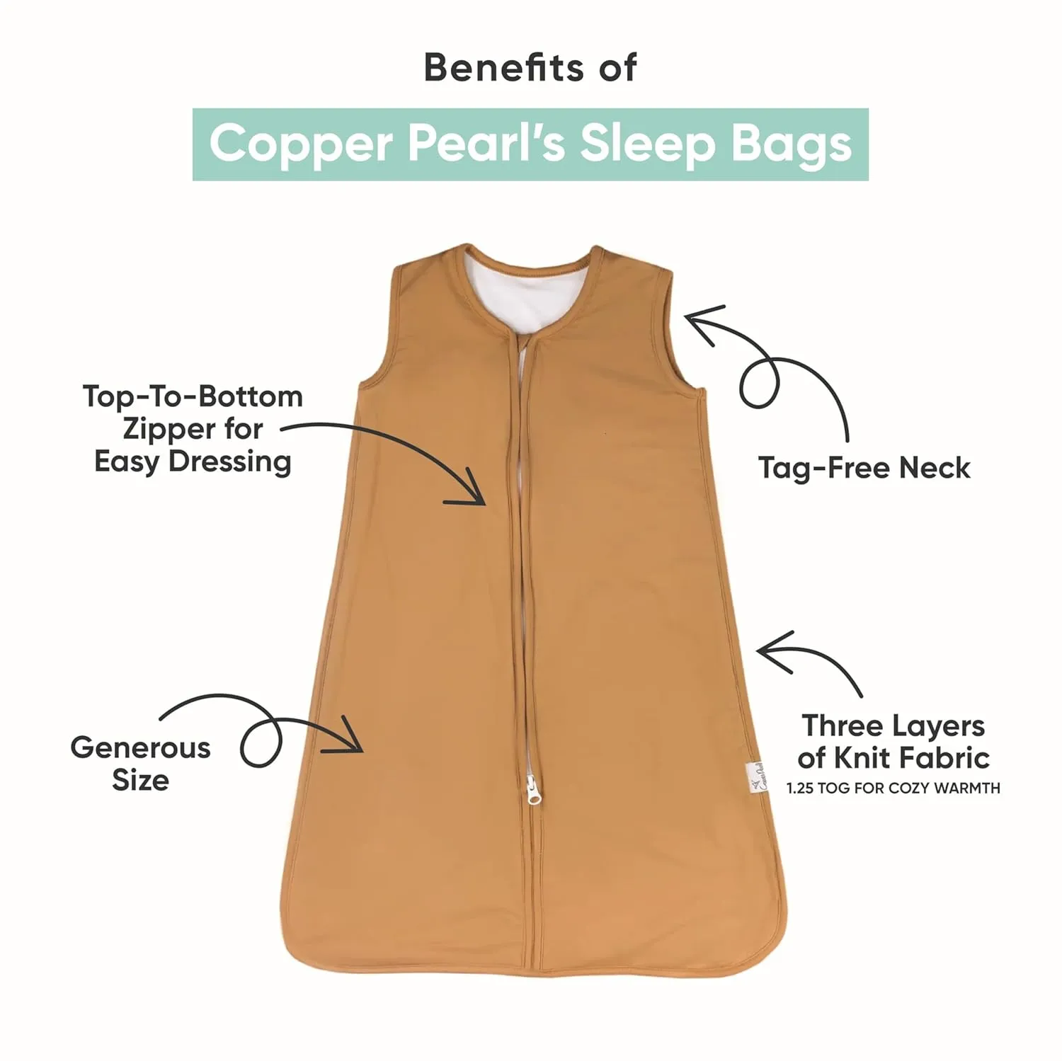 Copper Pearl Sleep Sack: Warm and Cozy Baby Bag in a Variety of Trendy Designs, Safe Alternative to Blankets, Sleeveless Baby Sleep Sack Swaddle Sizes Newborn to 24 Months - Rex