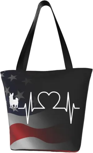 Corgi Dog Heartbeat Fashion Shoulder Bag Large Capacity For Man Or Woman