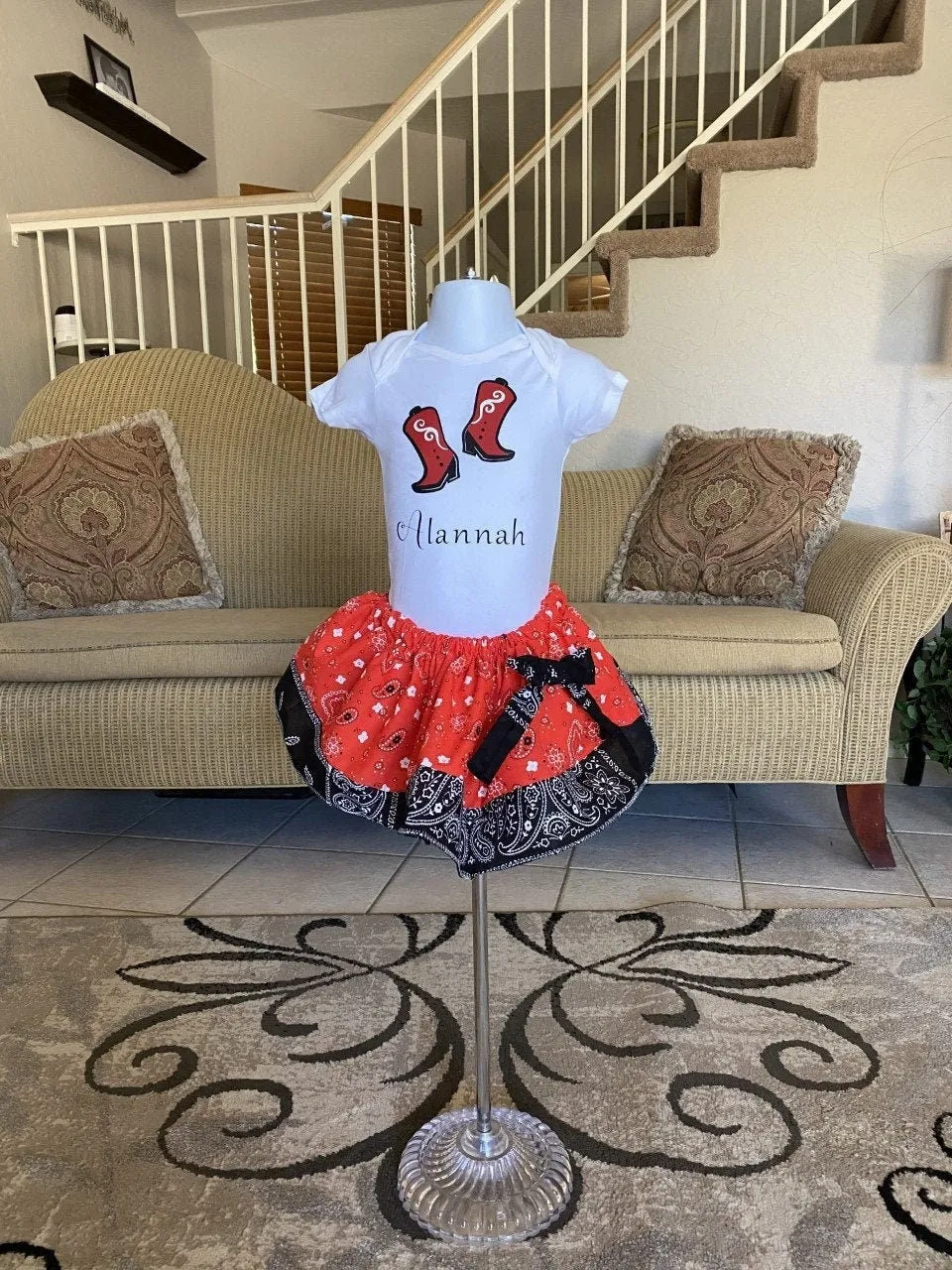 Cowgril Skirt and Top/Cowgirl tutu/Cowgirl shirt/Cowgirl Onesie/Cowgirl boots/Cowgirl Birthday/Cowgirl birthday tutu/Custom Cowgirl set