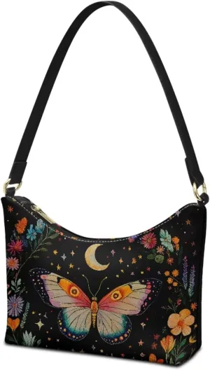 Crescent Shoulder Bags for Women Hobo Handbag Clutch Tote Bag Soft Underarm Purse with Zipper Closure