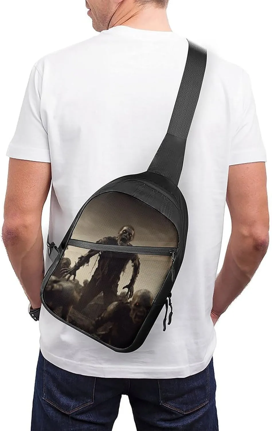 Crossbody Bag for Women Men Chest Bag Meat Slices Pattern Sling Bag Crossbody Shoulder Bag Sling Backpack