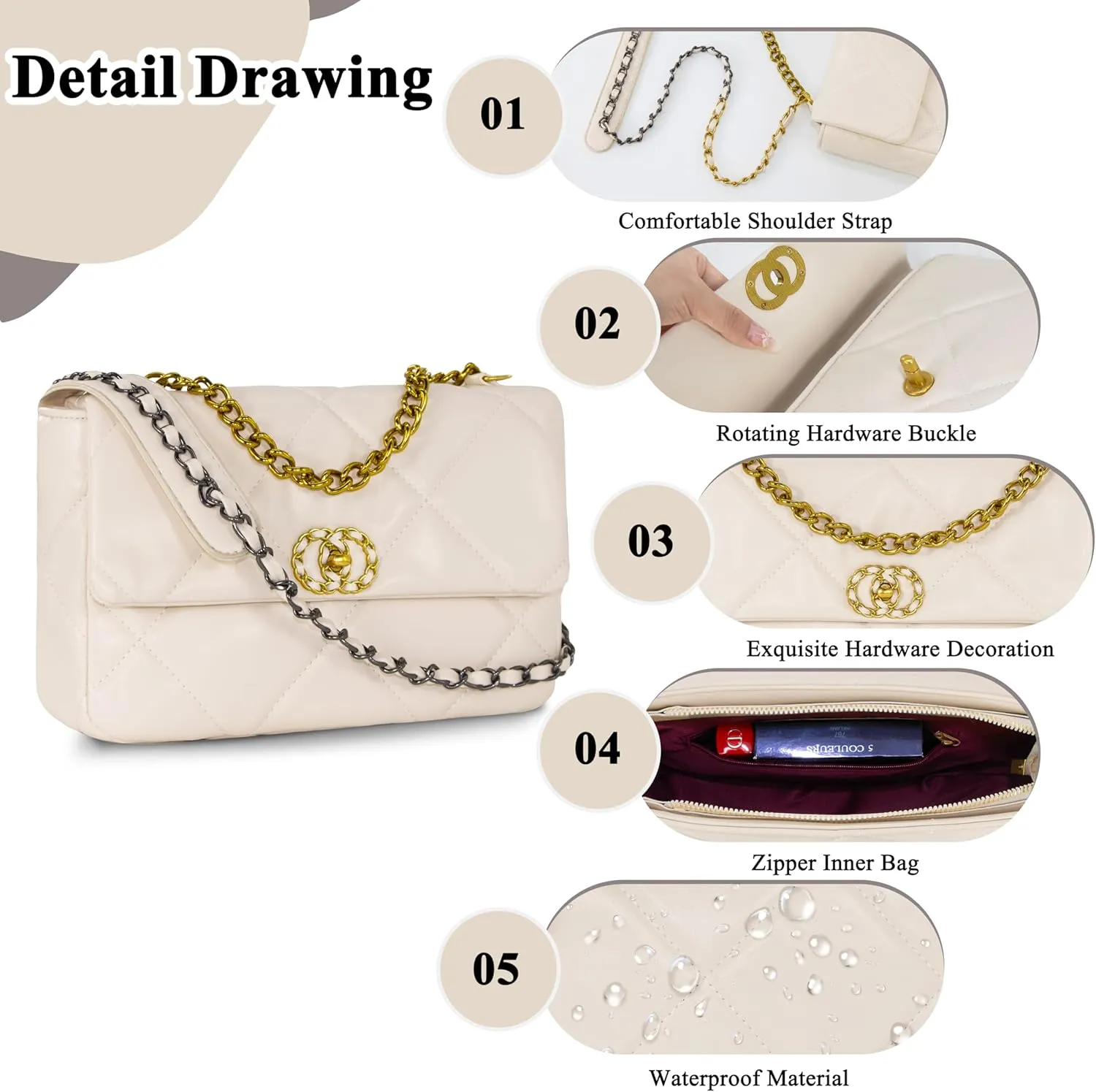 Crossbody Bag for Women Soft PU Leather Handbag Womens Hobo Shoulder bag with Wallet Diamond Plaid