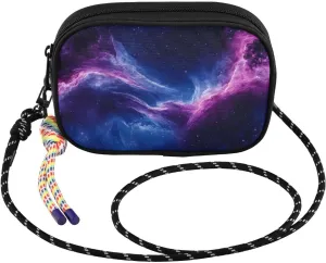Crossbody Bags for Women Nebula Galaxy Purple Cell Phone Purses Women's Shoulder Handbag Wallet Purse with Rope Pendant