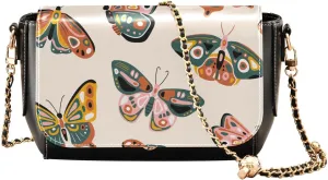 Crossbody Bags for Women Trendy Women's Black Shoulder Bag Small PU Leather Flap Cross Body Bag Handbags