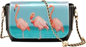 Crossbody Bags for Women Trendy Women's Black Shoulder Bag Small PU Leather Flap Cross Body Bag Handbags