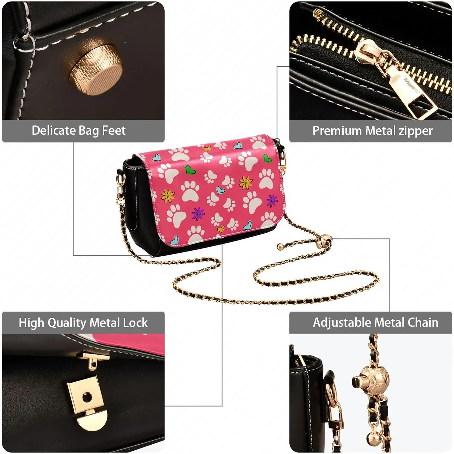 Crossbody Bags for Women Trendy Women's Black Shoulder Bag Small PU Leather Flap Cross Body Bag Handbags