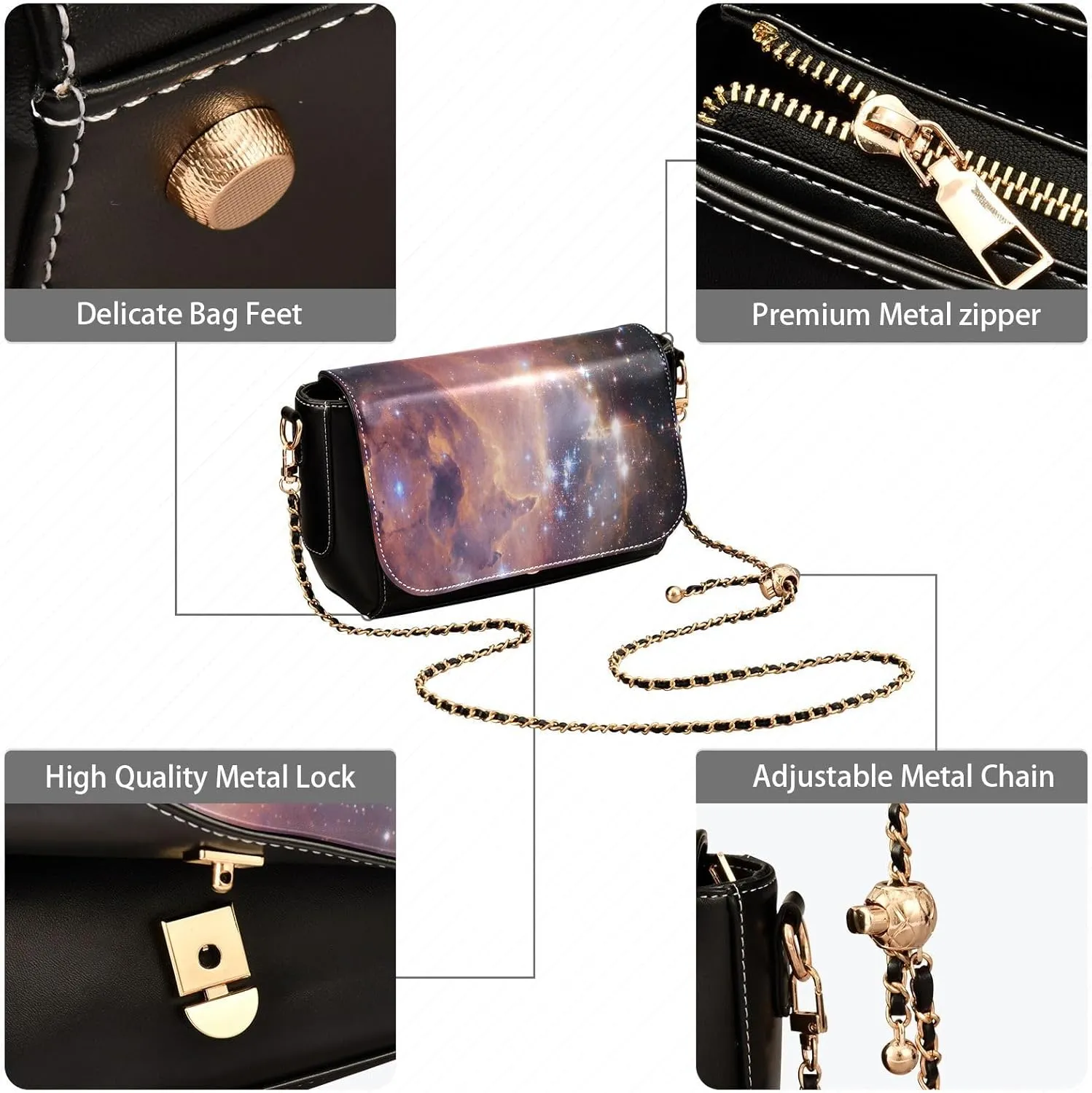 Crossbody Bags for Women Trendy Women's Black Shoulder Bag Small PU Leather Flap Cross Body Bag Handbags