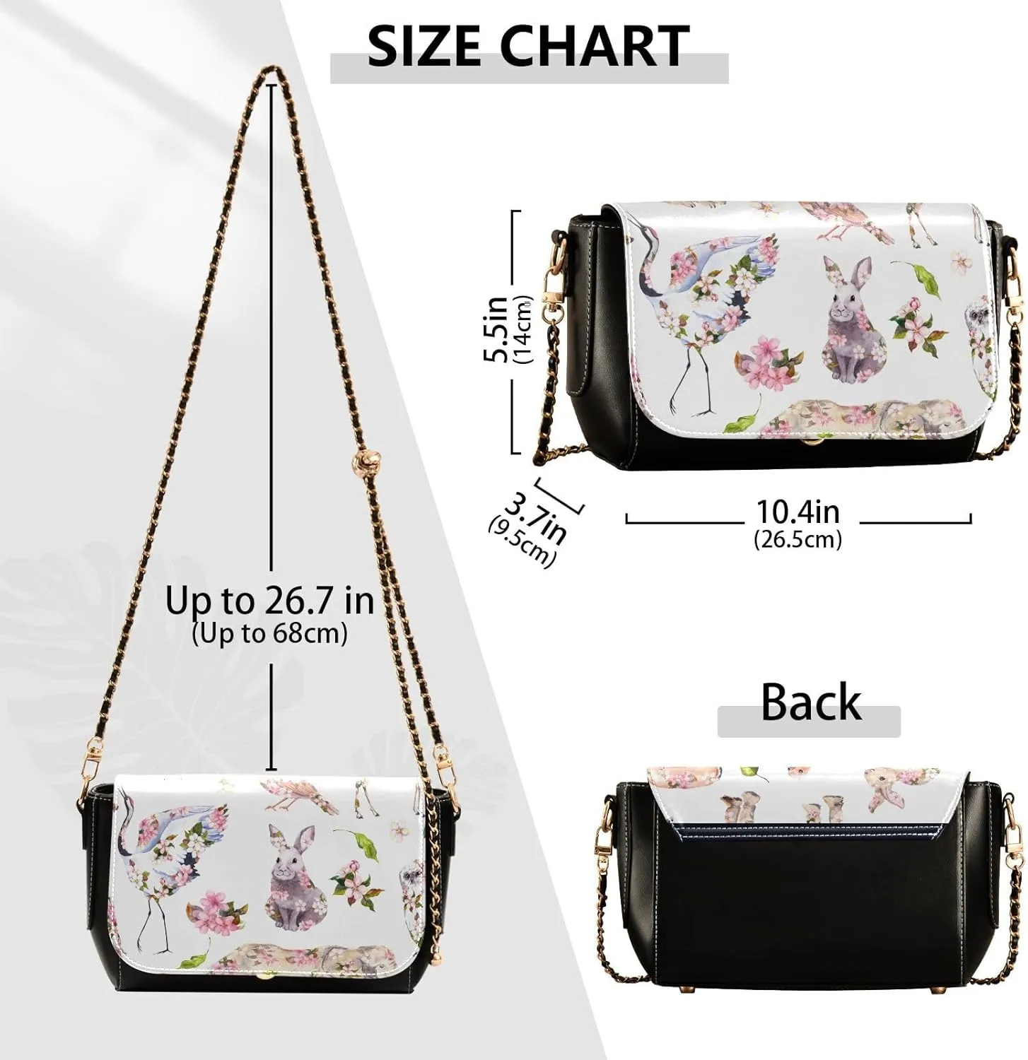 Crossbody Bags for Women Trendy Women's Black Shoulder Bag Small PU Leather Flap Cross Body Bag Handbags