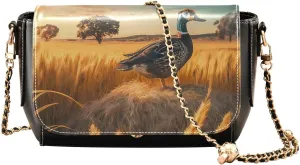Crossbody Bags for Women Trendy Women's Black Shoulder Bag Small PU Leather Flap Cross Body Bag Handbags