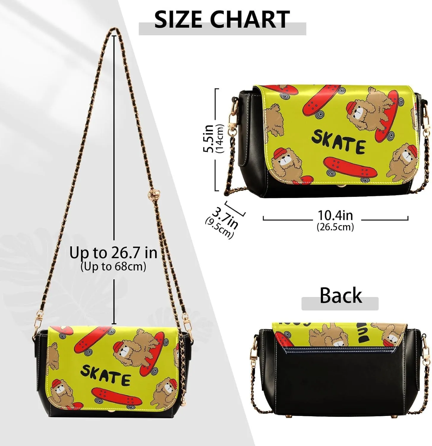 Crossbody Bags for Women Trendy Women's Black Shoulder Bag Small PU Leather Flap Cross Body Bag Handbags