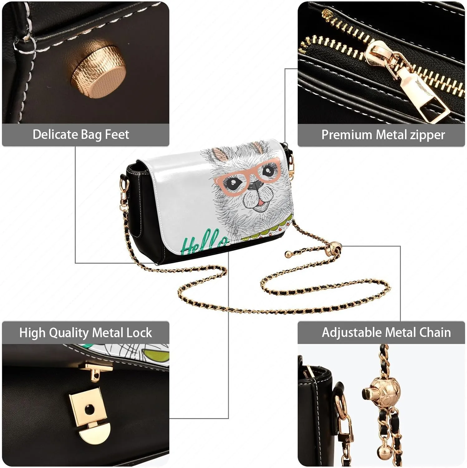 Crossbody Bags for Women Trendy Women's Black Shoulder Bag Small PU Leather Flap Cross Body Bag Handbags