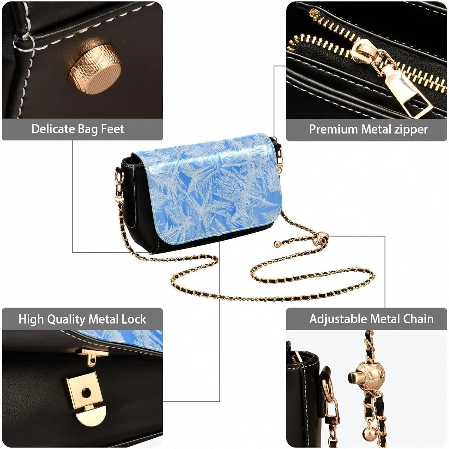 Crossbody Bags for Women Trendy Women's Black Shoulder Bag Small PU Leather Flap Cross Body Bag Handbags