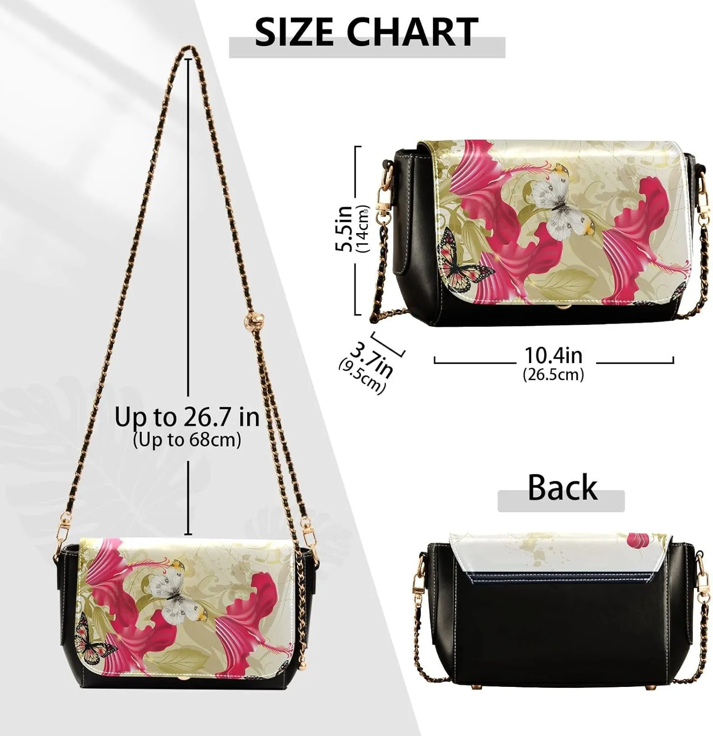 Crossbody Bags for Women Trendy Women's Black Shoulder Bag Small PU Leather Flap Cross Body Bag Handbags