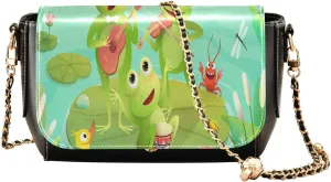 Crossbody Bags for Women Trendy Women's Black Shoulder Bag Small PU Leather Flap Cross Body Bag Handbags