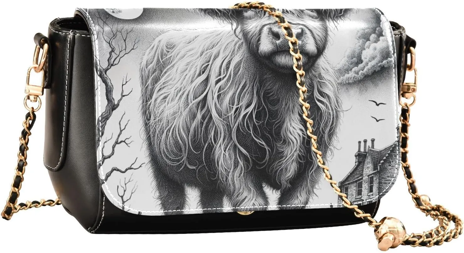 Crossbody Bags for Women Trendy Women's Black Shoulder Bag Small PU Leather Flap Cross Body Bag Handbags