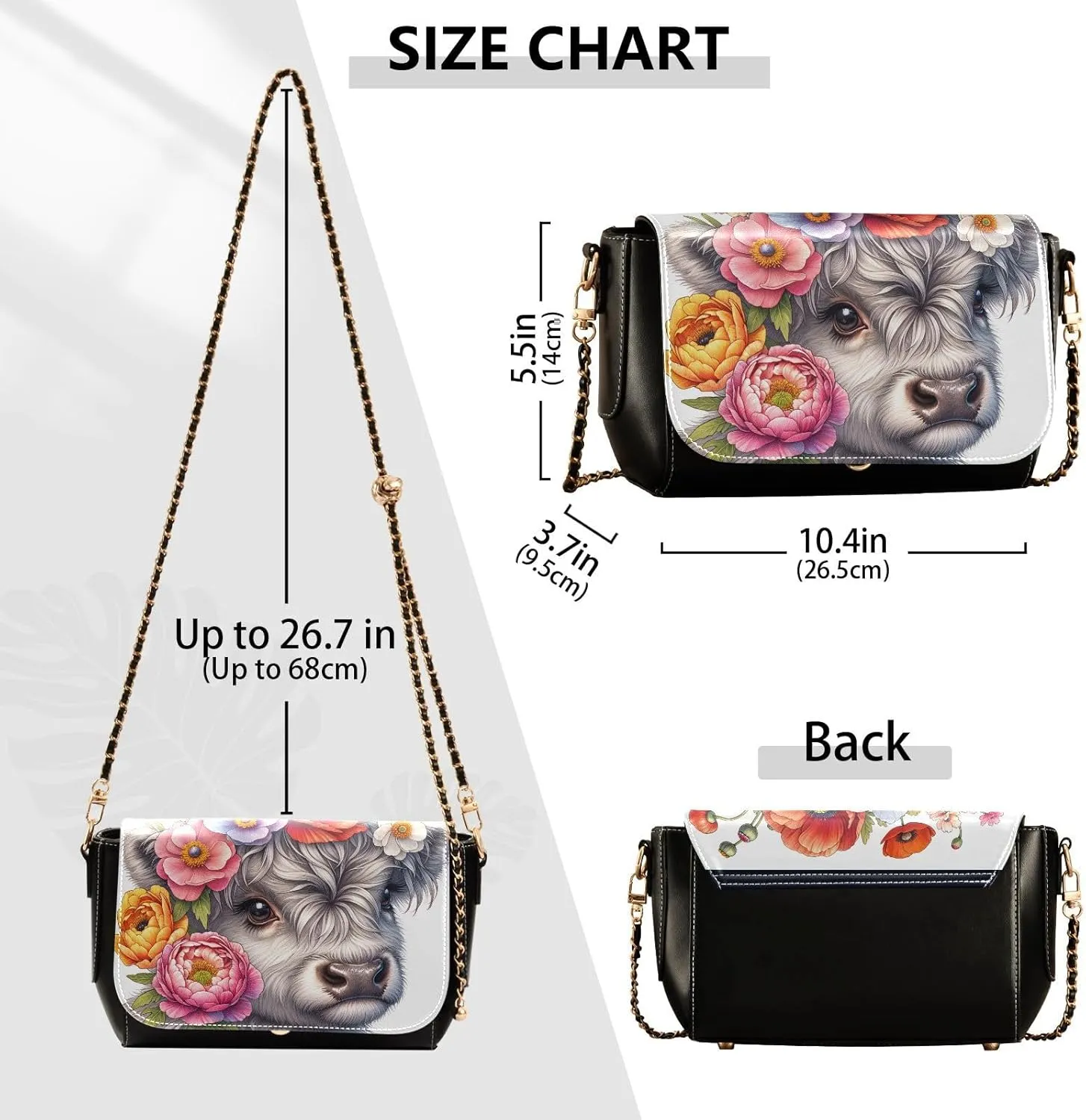 Crossbody Bags for Women Trendy Women's Black Shoulder Bag Small PU Leather Flap Cross Body Bag Handbags