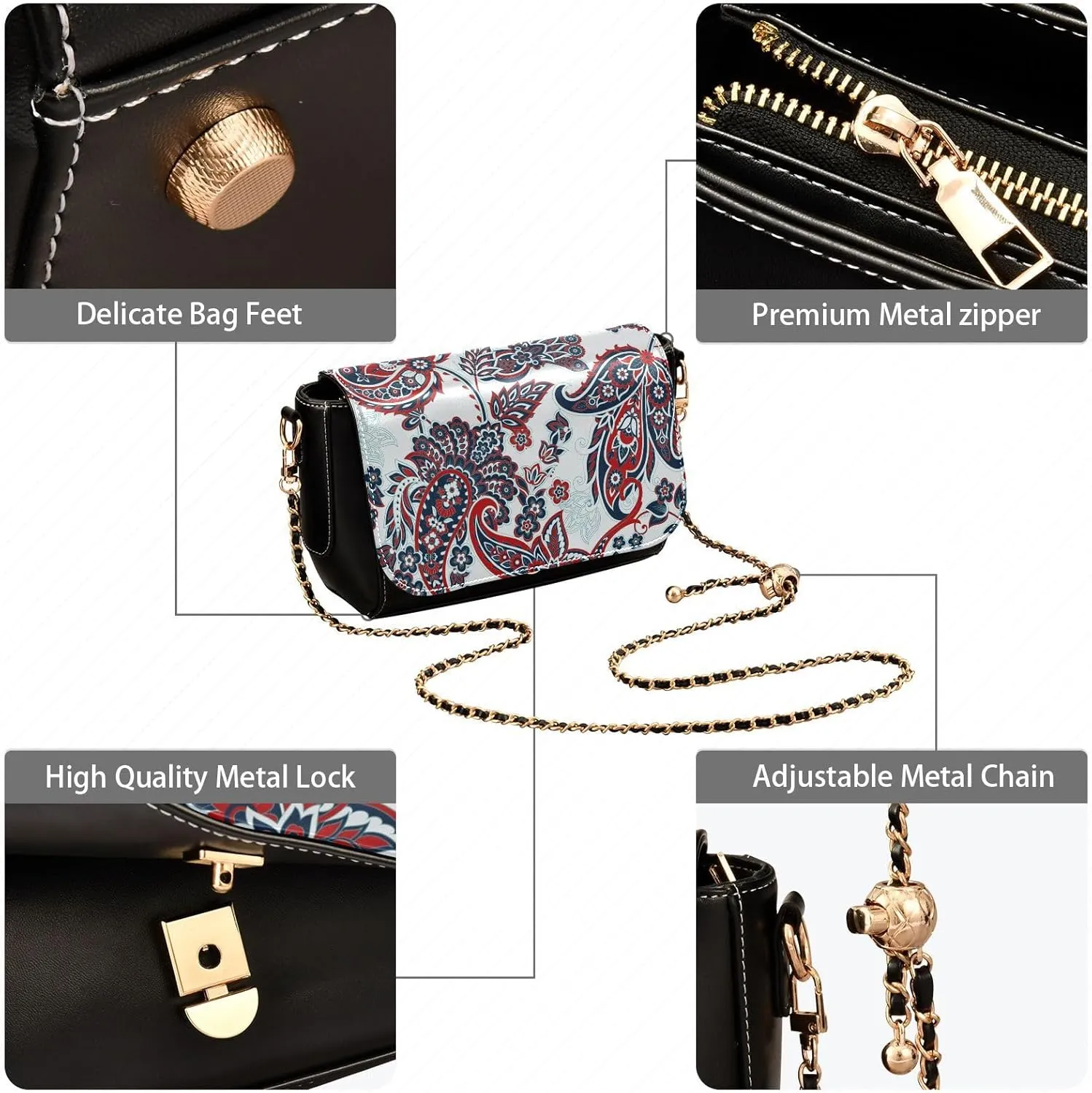 Crossbody Bags for Women Trendy Women's Black Shoulder Bag Small PU Leather Flap Cross Body Bag Handbags