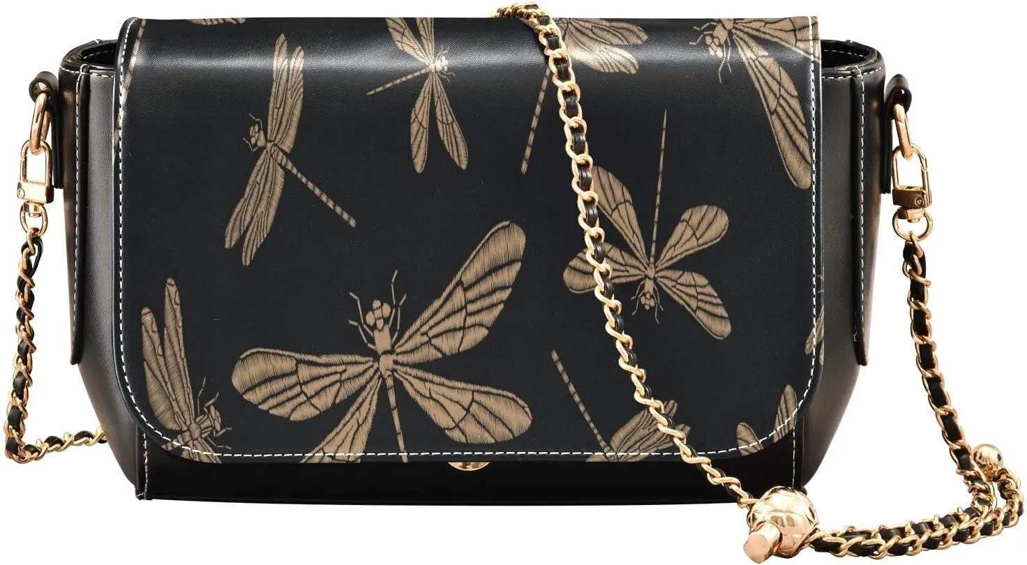 Crossbody Bags for Women Trendy Women's Black Shoulder Bag Small PU Leather Flap Cross Body Bag Handbags