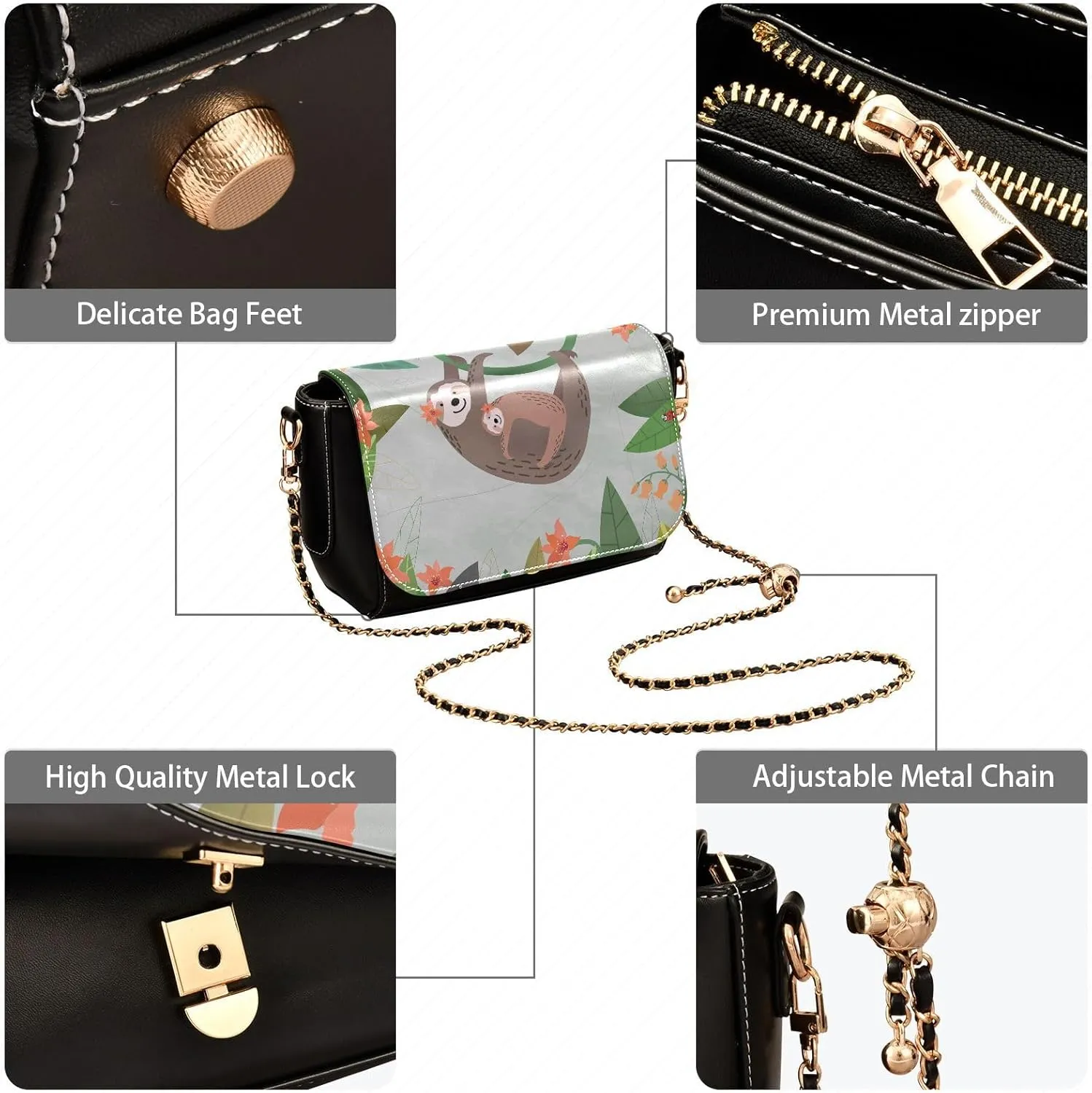 Crossbody Bags for Women Trendy Women's Black Shoulder Bag Small PU Leather Flap Cross Body Bag Handbags