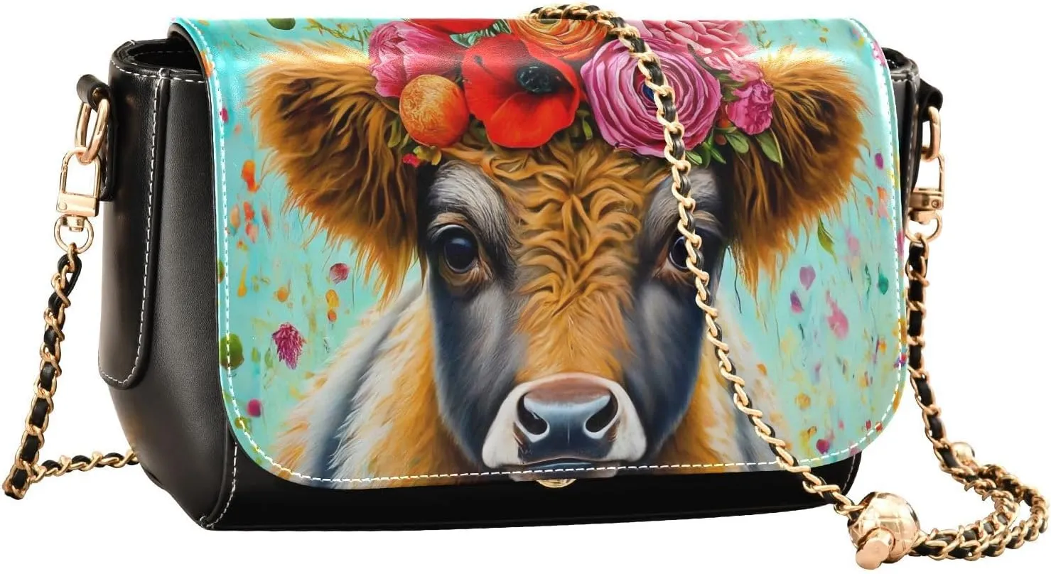 Crossbody Bags for Women Trendy Women's Black Shoulder Bag Small PU Leather Flap Cross Body Bag Handbags