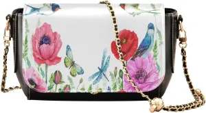 Crossbody Bags for Women Trendy Women's Black Shoulder Bag Small PU Leather Flap Cross Body Bag Handbags