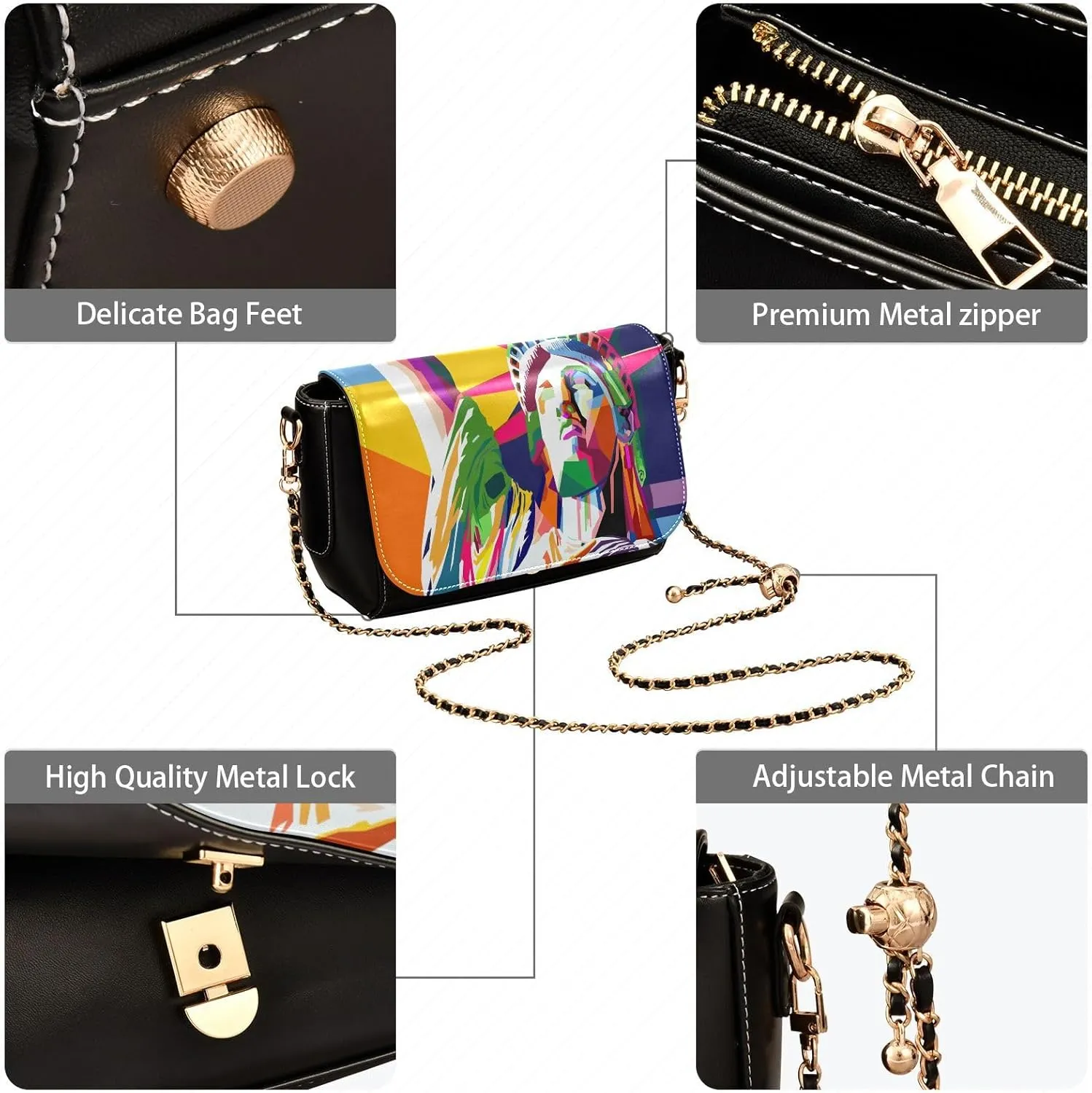 Crossbody Bags for Women Trendy Women's Black Shoulder Bag Small PU Leather Flap Cross Body Bag Handbags