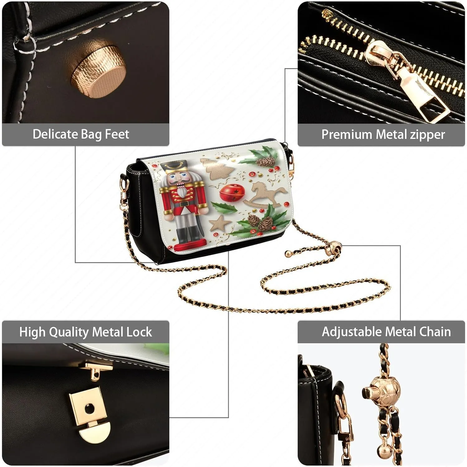 Crossbody Bags for Women Trendy Women's Black Shoulder Bag Small PU Leather Flap Cross Body Bag Handbags
