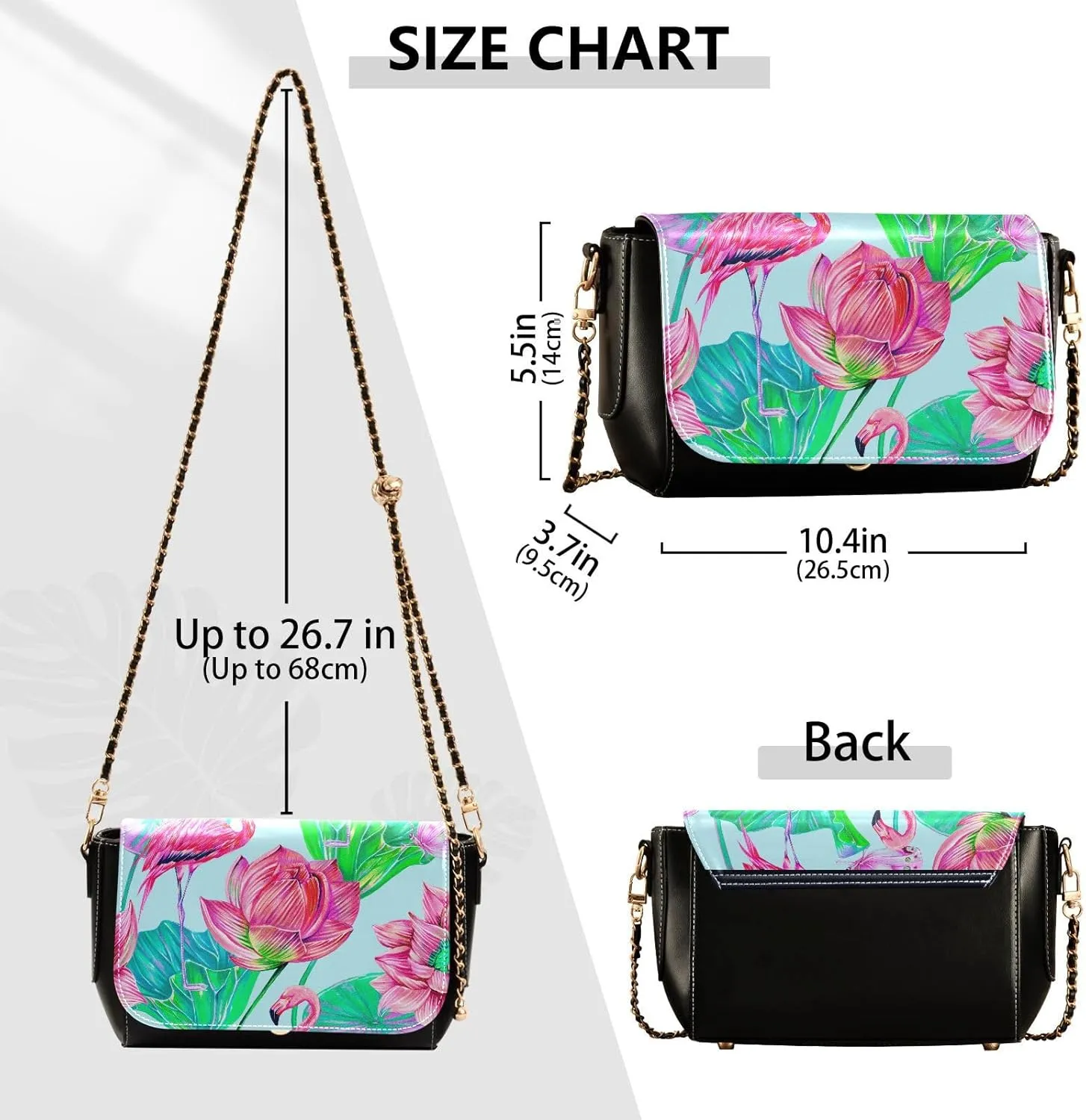 Crossbody Bags for Women Trendy Women's Black Shoulder Bag Small PU Leather Flap Cross Body Bag Handbags