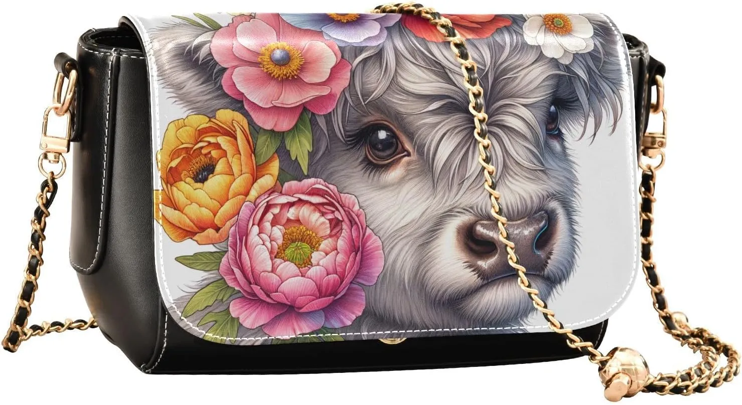 Crossbody Bags for Women Trendy Women's Black Shoulder Bag Small PU Leather Flap Cross Body Bag Handbags