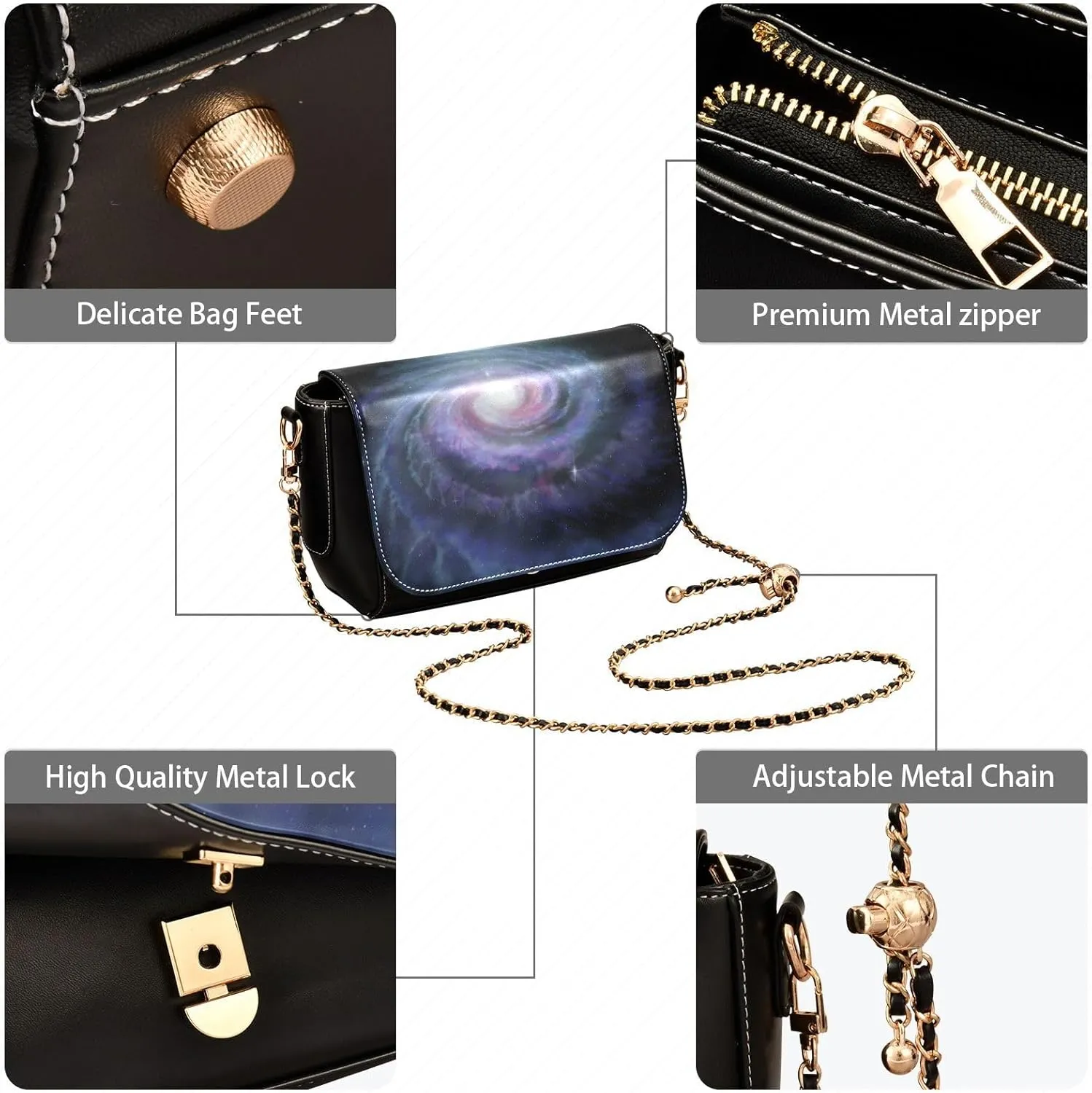 Crossbody Bags for Women Trendy Women's Black Shoulder Bag Small PU Leather Flap Cross Body Bag Handbags