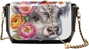 Crossbody Bags for Women Trendy Women's Black Shoulder Bag Small PU Leather Flap Cross Body Bag Handbags