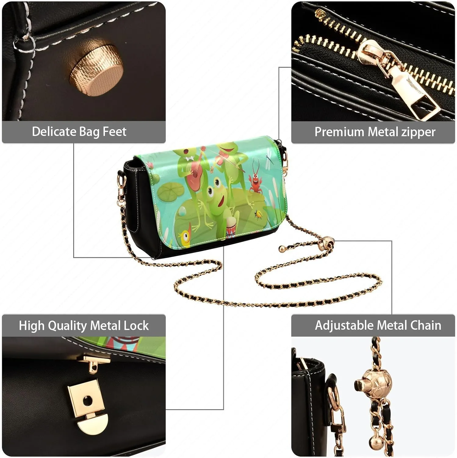 Crossbody Bags for Women Trendy Women's Black Shoulder Bag Small PU Leather Flap Cross Body Bag Handbags