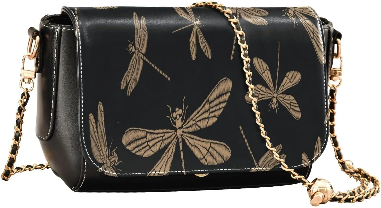 Crossbody Bags for Women Trendy Women's Black Shoulder Bag Small PU Leather Flap Cross Body Bag Handbags