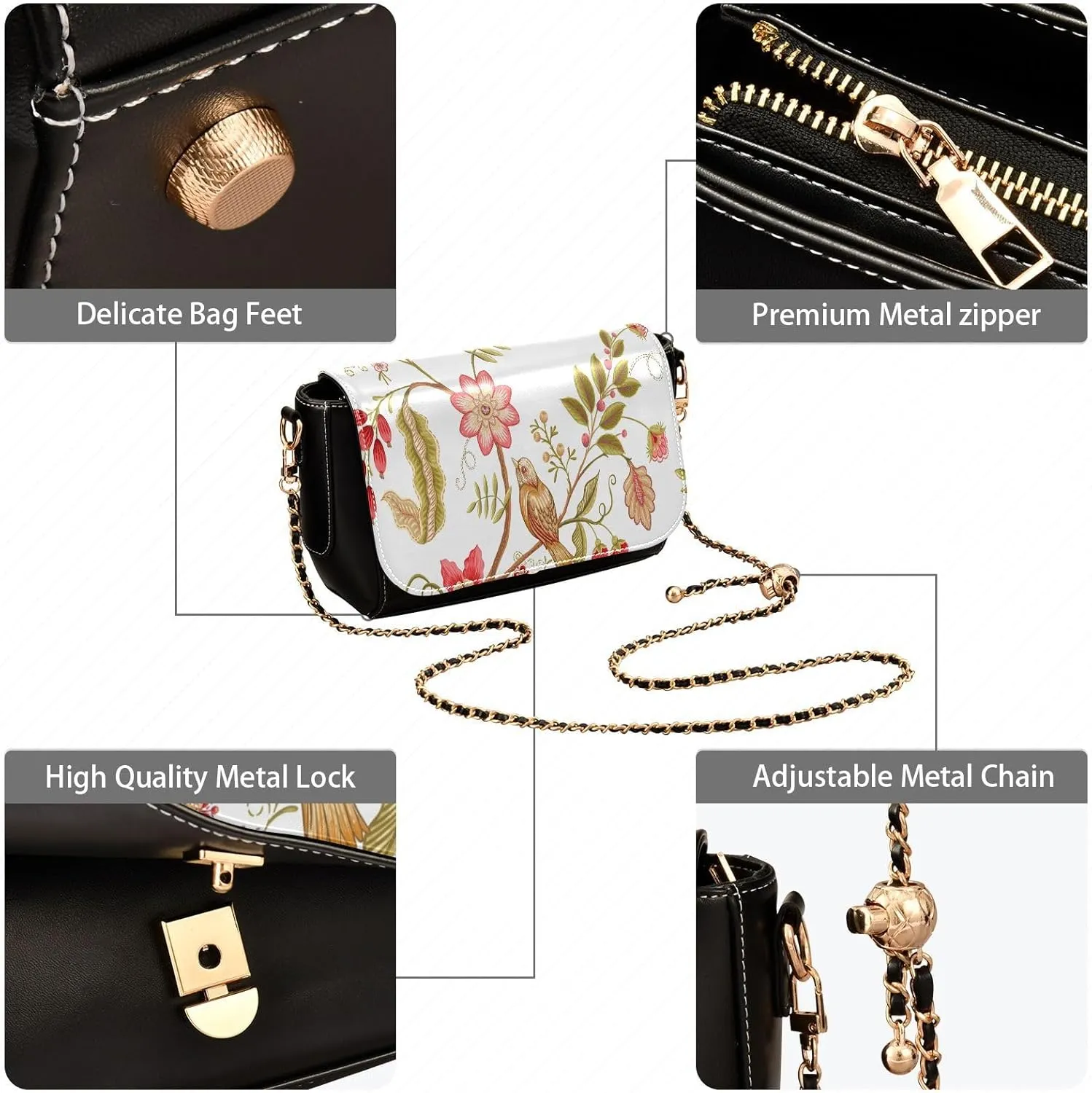 Crossbody Bags for Women Trendy Women's Black Shoulder Bag Small PU Leather Flap Cross Body Bag Handbags