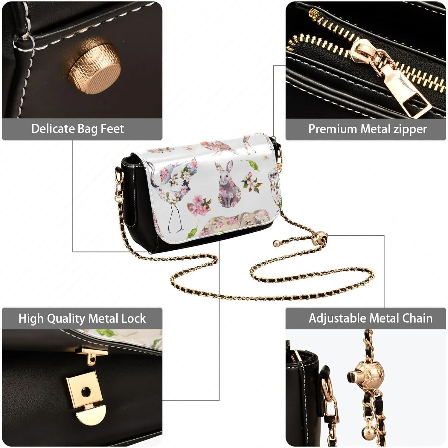Crossbody Bags for Women Trendy Women's Black Shoulder Bag Small PU Leather Flap Cross Body Bag Handbags