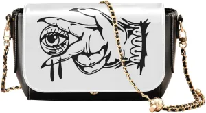 Crossbody Bags for Women Trendy Women's Black Shoulder Bag Small PU Leather Flap Cross Body Bag Handbags