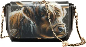 Crossbody Bags for Women Trendy Women's Black Shoulder Bag Small PU Leather Flap Cross Body Bag Handbags