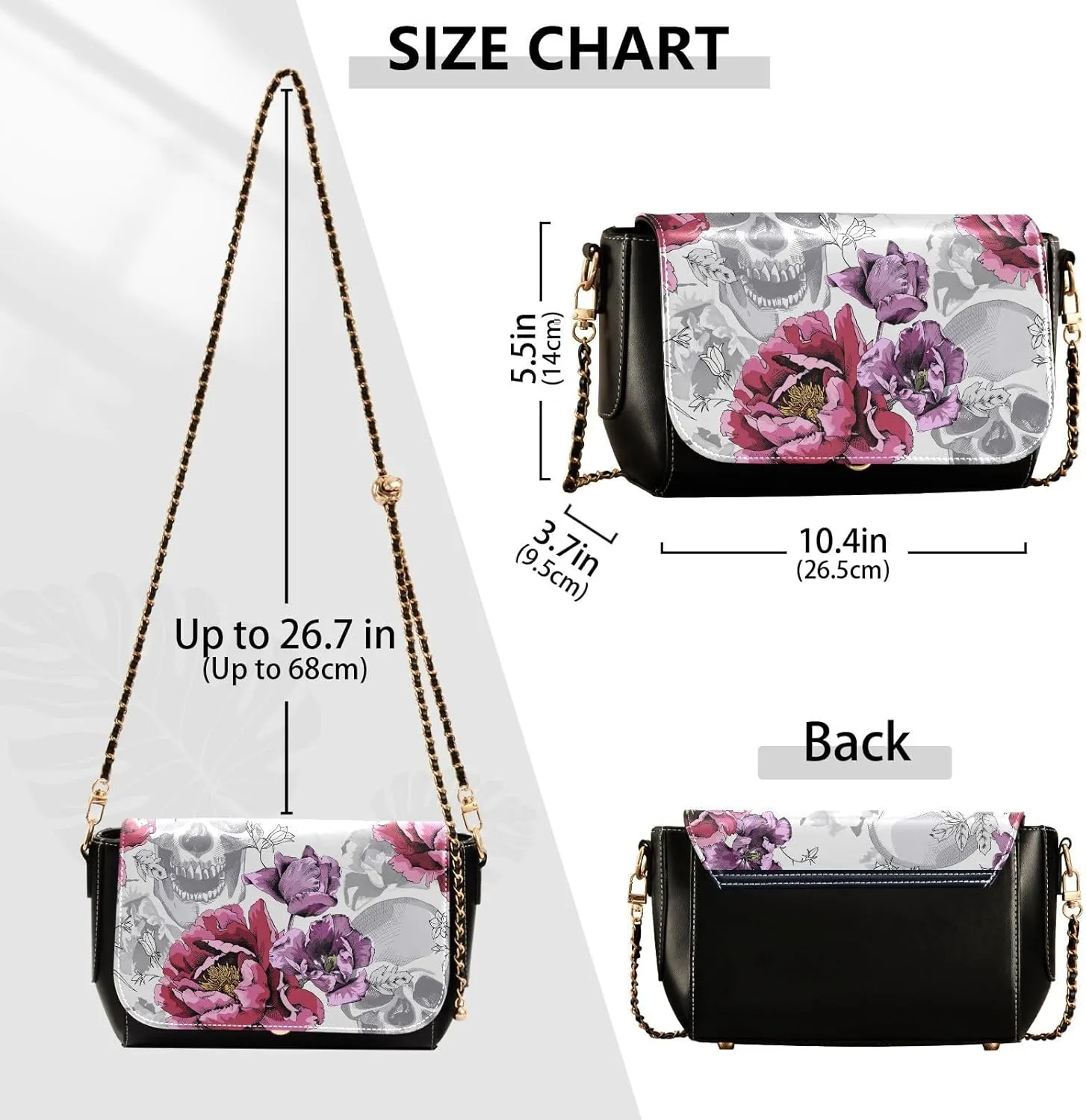 Crossbody Bags for Women Trendy Women's Black Shoulder Bag Small PU Leather Flap Cross Body Bag Handbags