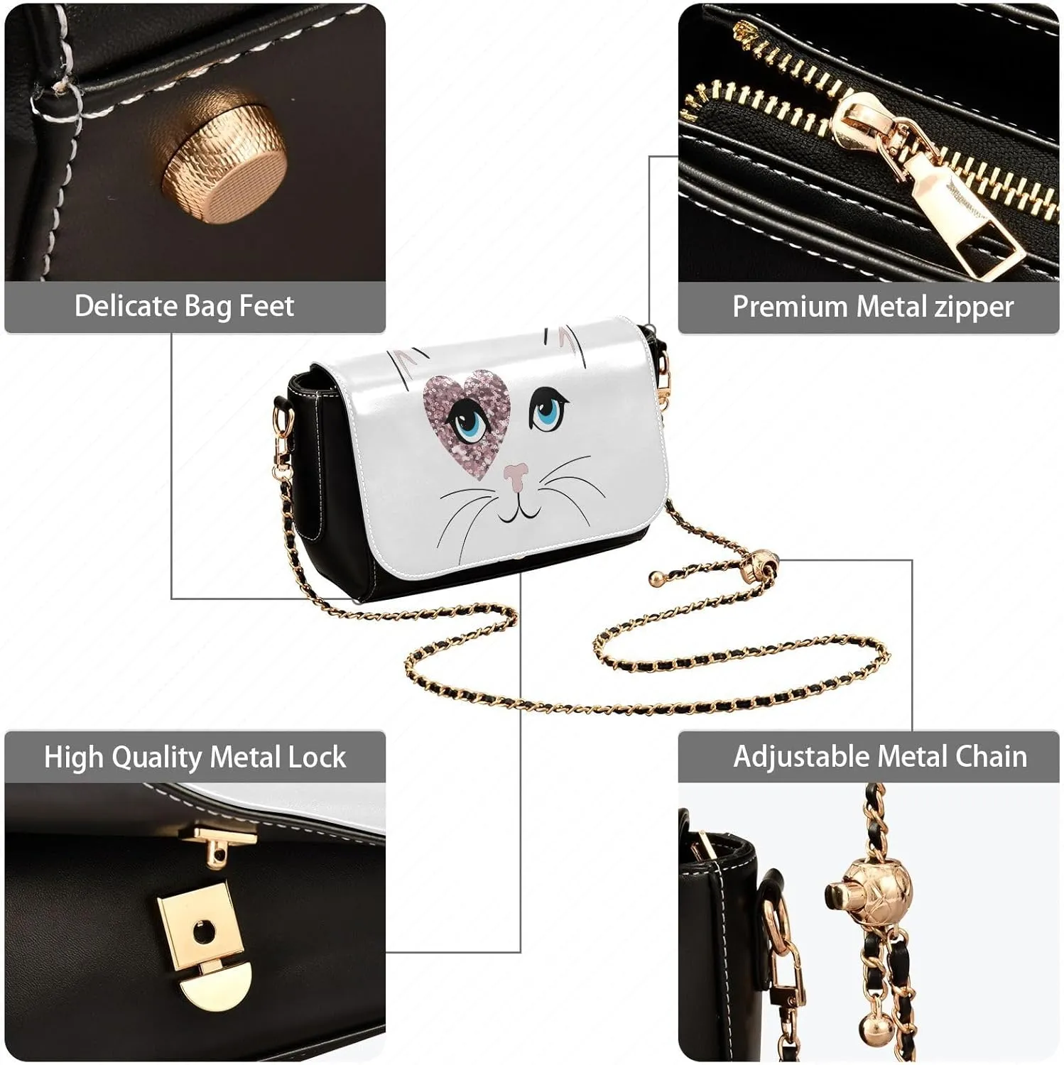 Crossbody Bags for Women Trendy Women's Black Shoulder Bag Small PU Leather Flap Cross Body Bag Handbags