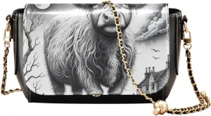 Crossbody Bags for Women Trendy Women's Black Shoulder Bag Small PU Leather Flap Cross Body Bag Handbags