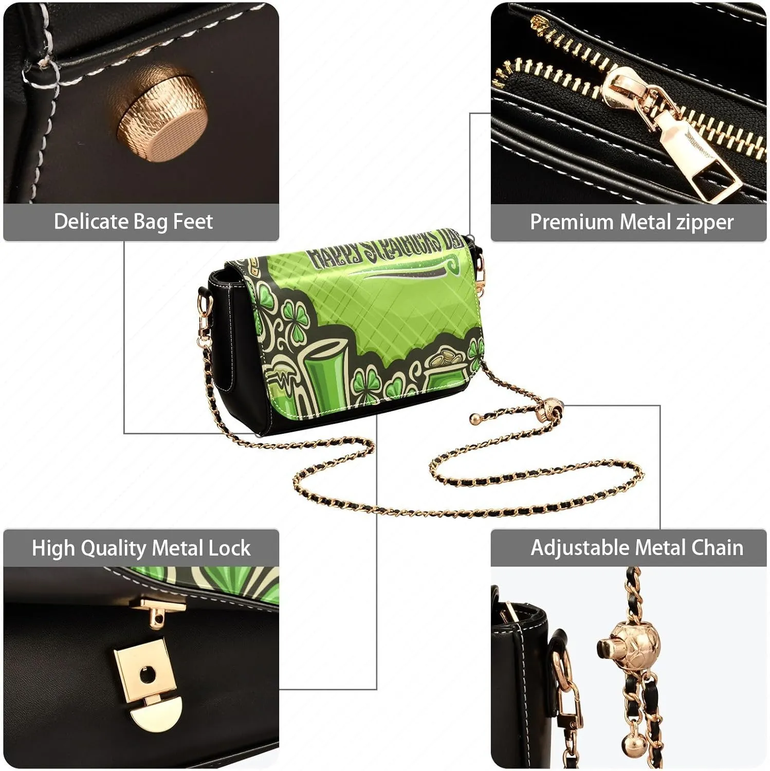 Crossbody Bags for Women Trendy Women's Black Shoulder Bag Small PU Leather Flap Cross Body Bag Handbags