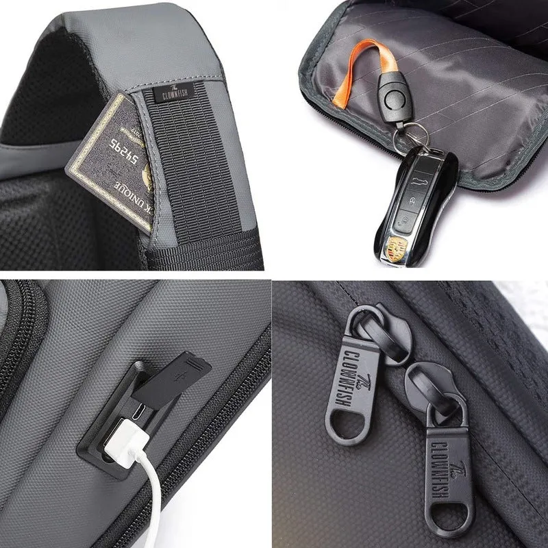 Crossbody Sling Bag with USB Charging, Anti-Theft Design | 8.5L | Black