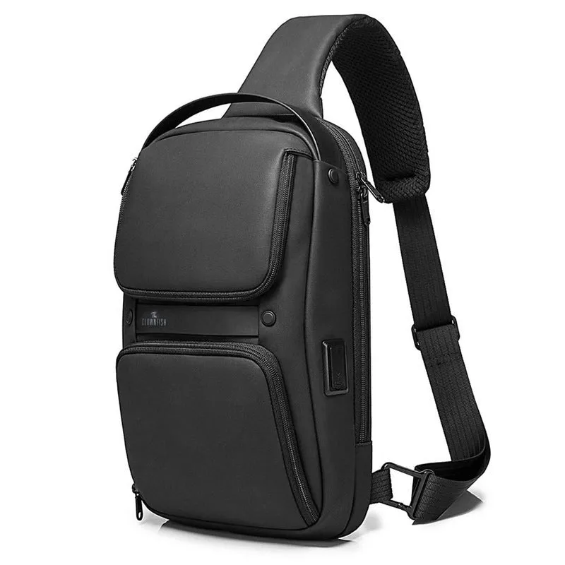 Crossbody Sling Bag with USB Charging, Anti-Theft Design | 8.5L | Black