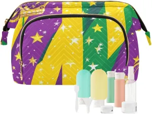 Crown and Star Pattern Makeup Bag Zipper Large Capacity Travel Cosmetic Bag Women's Coin Purse for Travel Kit