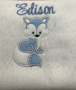 Custom Applique Fox children boys girls t-shirt  Name embroider hand made best seller bestselling present most popular personalized gift