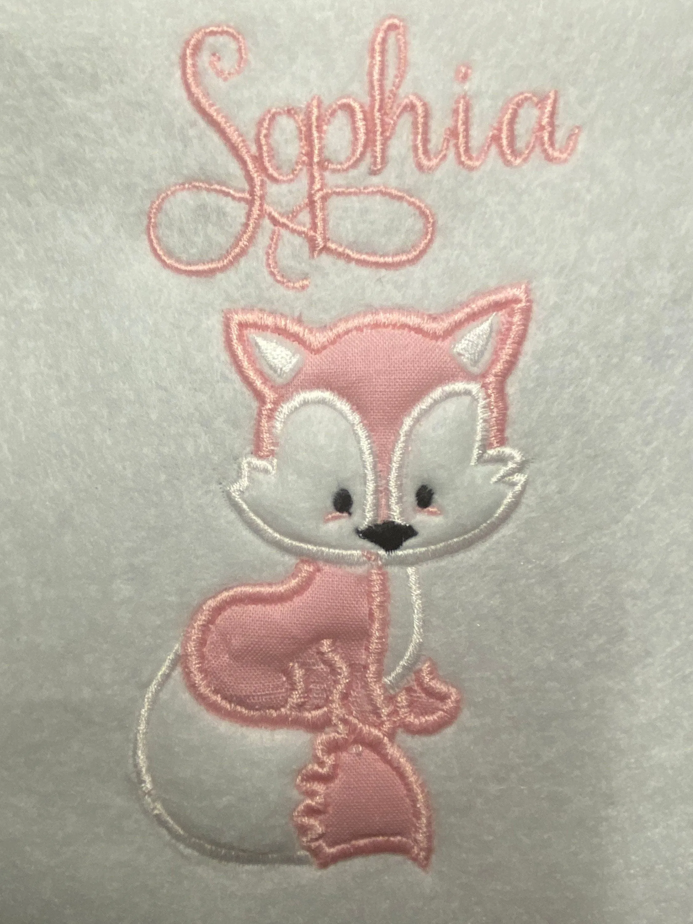 Custom Applique Fox children boys girls t-shirt  Name embroider hand made best seller bestselling present most popular personalized gift