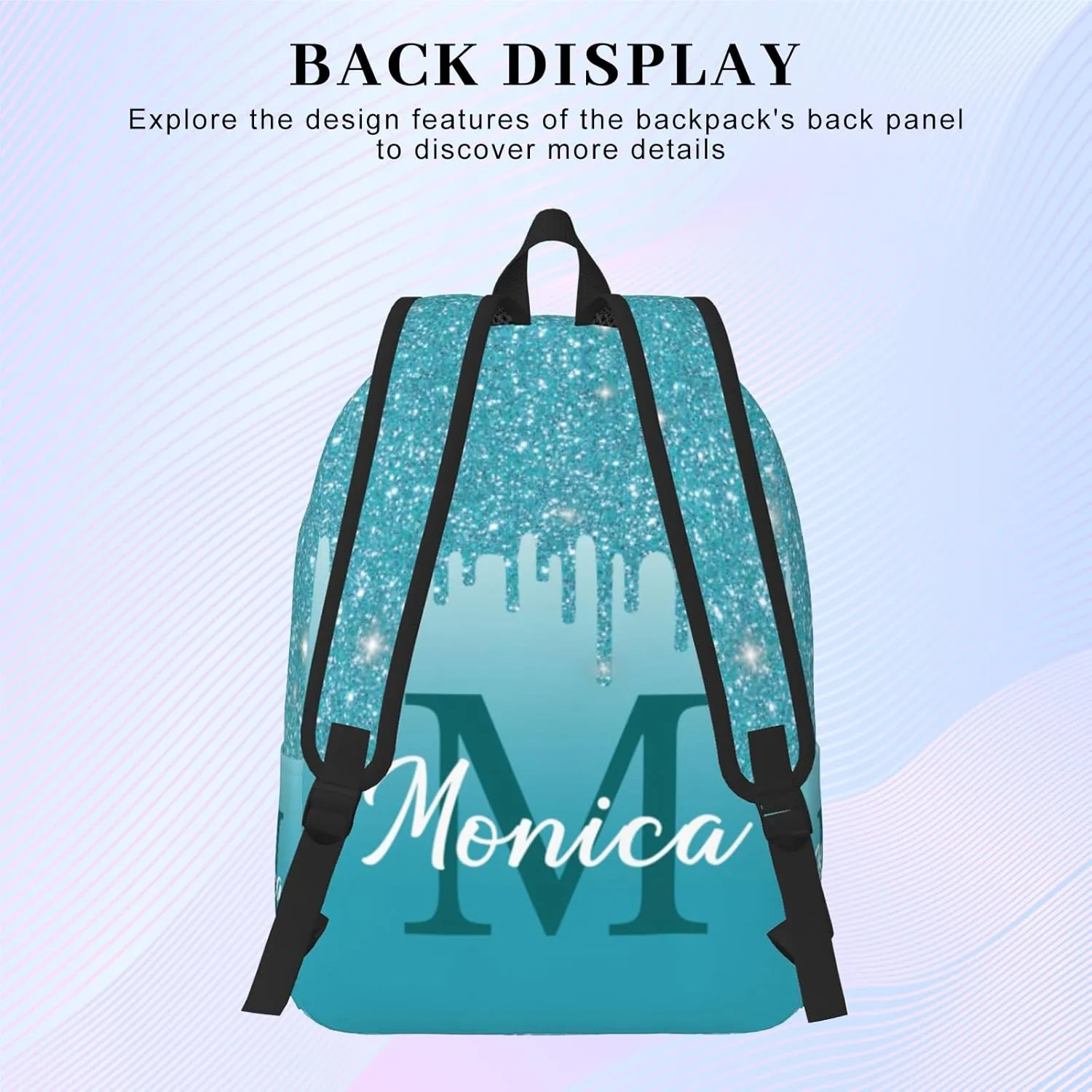 Custom Backpack for Girls Kids, Personalized Bookbag with Name, Customized Casual Unisex Daypack Bags for School Travel Work