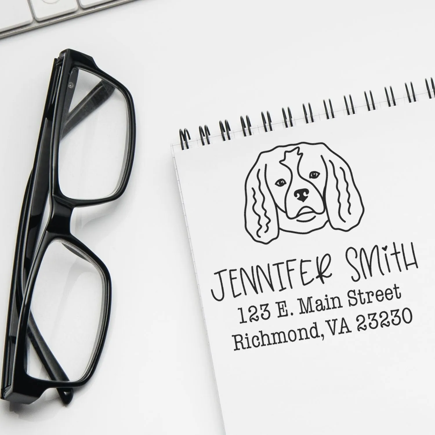 Custom Cavalier King Charles Spaniel Address Stamp - Personalized Name and Address Stamper for Lunch Bags - Unique Pet-Themed Mailing Address Stamp - Gift for Dog Lovers