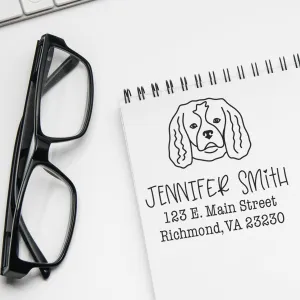 Custom Cavalier King Charles Spaniel Address Stamp - Personalized Name and Address Stamper for Lunch Bags - Unique Pet-Themed Mailing Address Stamp - Gift for Dog Lovers