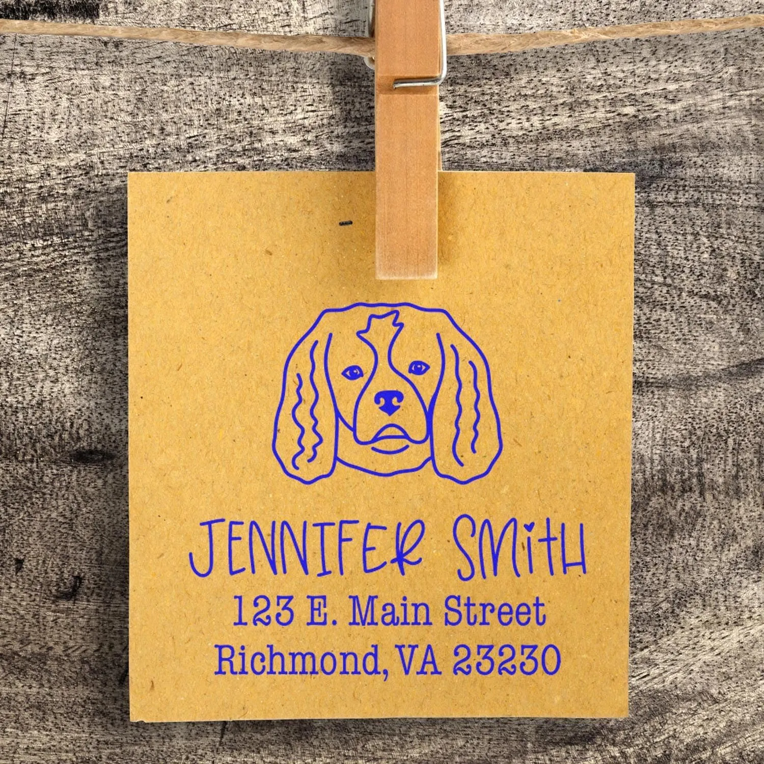 Custom Cavalier King Charles Spaniel Address Stamp - Personalized Name and Address Stamper for Lunch Bags - Unique Pet-Themed Mailing Address Stamp - Gift for Dog Lovers